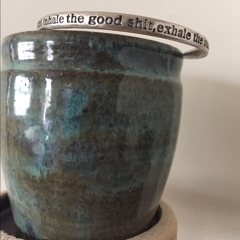 Beautiful silver saying bangle bracelet